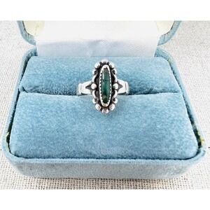 Vintage Bell Trading Co Sterling Silver Green Turquoise Southwestern Ring Size 6